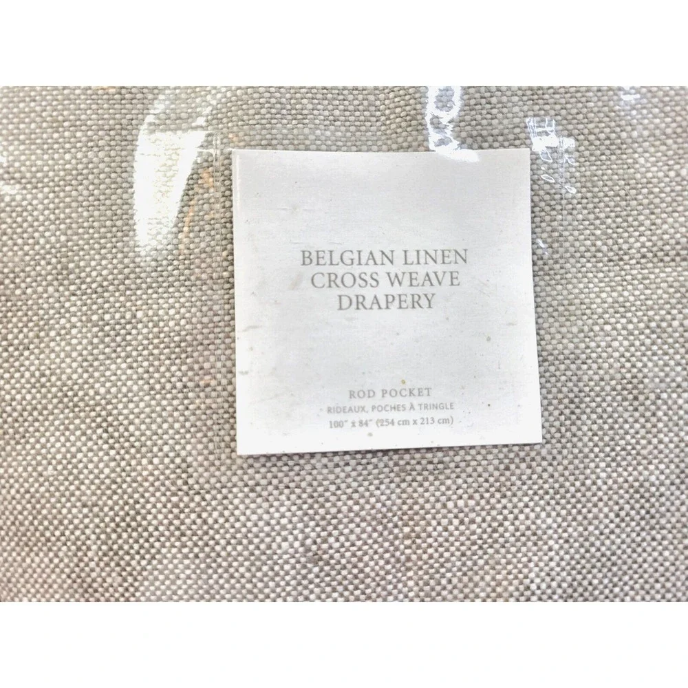 Restoration Hardware Belgian‎ Cross weave Drapery Rod Pocket 100x84
